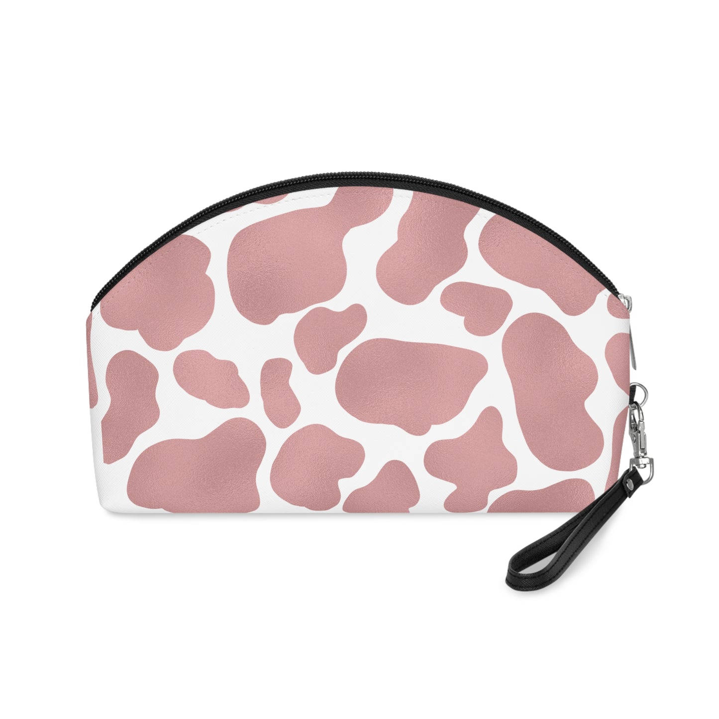 "Tallow Today, No Wrinkles Tomorrow” – Pink Cow Print Cosmetic Bag, Travel Bag, Makeup Bag, Skincare Bag