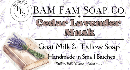 Cedar Lavender Musk Goat Milk & Tallow Soap